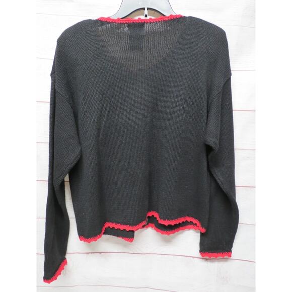 Nutcracker Size Medium Black Red Christmas Teddy Bear Sweater Holiday Ski Skate - Picture 7 of 8